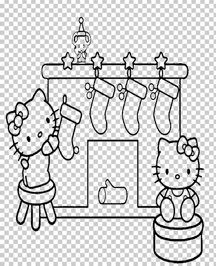 Coloring Book Hello Kitty Christmas Child Drawing PNG, Clipart, Area, Ausmalbild, Black And White, Bob The Builder, Child Free PNG Download