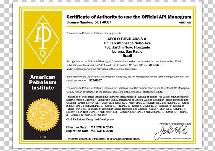 Tri-Star Industries American Petroleum Institute Certification ISO 9000 Quality Management System PNG, Clipart, Accreditation, American Petroleum Institute, Area, Brand, Certification Free PNG Download