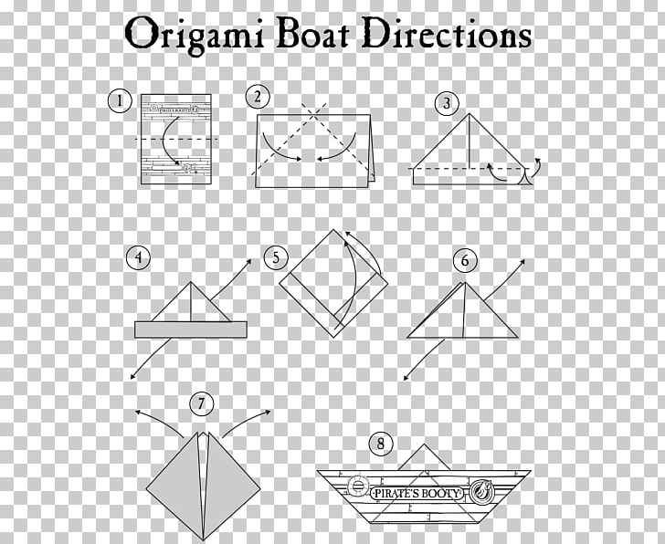 Paper Craft Boat Origami Folding PNG, Clipart, Angle, Area, Art Paper, Black And White, Circle Free PNG Download