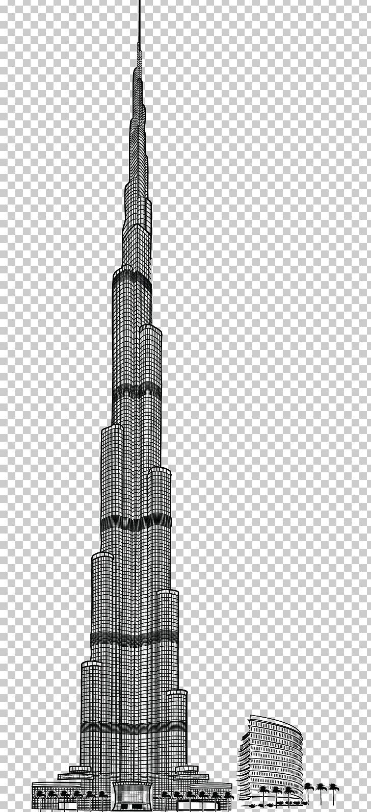 Burj Khalifa Drawing PNG, Clipart, Architecture, Black And White ...