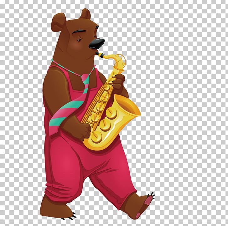 Cartoon Musician Musical Instrument Illustration PNG, Clipart, Animal, Art, Brass Instrument, Carnivoran, Dog Like Mammal Free PNG Download