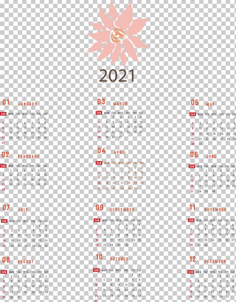 Printable 2021 Yearly Calendar 2021 Yearly Calendar PNG, Clipart, 2021 Yearly Calendar, Annual Calendar, Calendar System, Calendar Year, December Free PNG Download