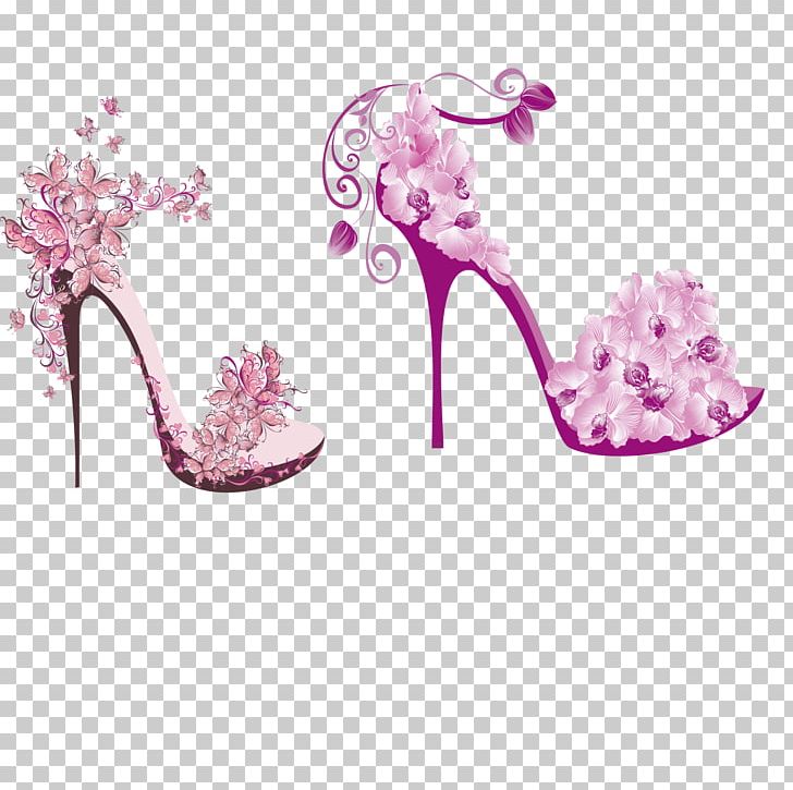 Flower Floral Design Shoe High-heeled Footwear PNG, Clipart, Accessories, Creative, Drawing, Euclidean Vector, Flower Arranging Free PNG Download
