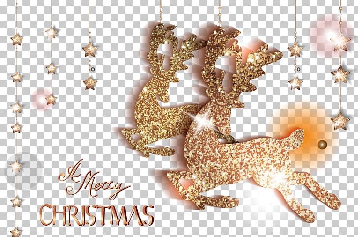 Golden Christmas Elk Material PNG, Clipart, Christmas, Christmas Decoration, Christmas Frame, Christmas Lights, Christmas Tree Free PNG Download