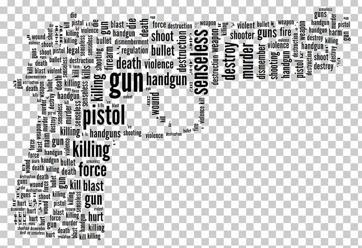 Gun Control Pistol Word Gun Violence PNG, Clipart, Angle, Area, Baril, Black And White, Diagram Free PNG Download