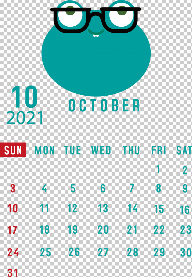 October 2021 Printable Calendar October 2021 Calendar PNG, Clipart, Aqua M, Biology, Calendar System, Eyewear, Logo Free PNG Download