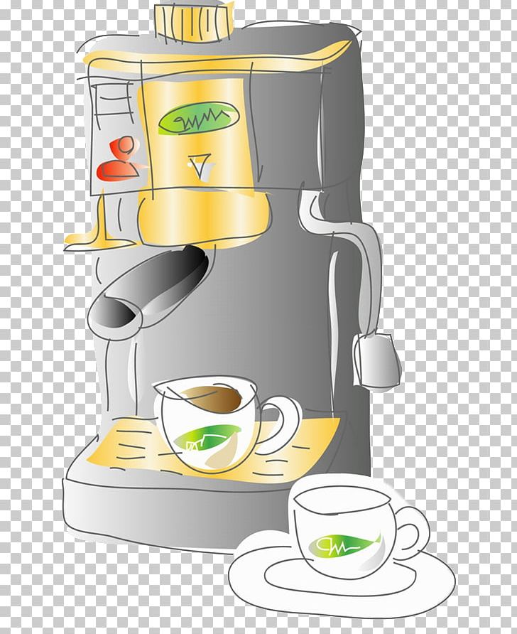Coffeemaker Espresso Coffee Cup Cartoon PNG, Clipart, Coffee, Coffee Machine, Coffee Mug, Coffee Shop, Comics Free PNG Download
