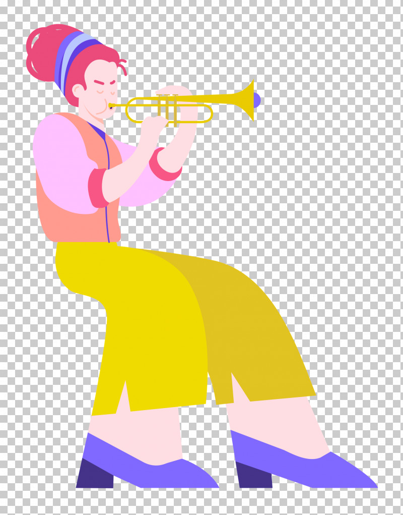 Playing The Trumpet Music PNG, Clipart, Arm Cortexm, Character, Clothing, Happiness, Music Free PNG Download