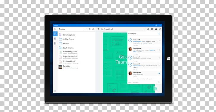 Dropbox Windows 10 Microsoft Tablet Computers PNG, Clipart, Brand, Computer, Computer Monitor, Computer Program, Computer Software Free PNG Download