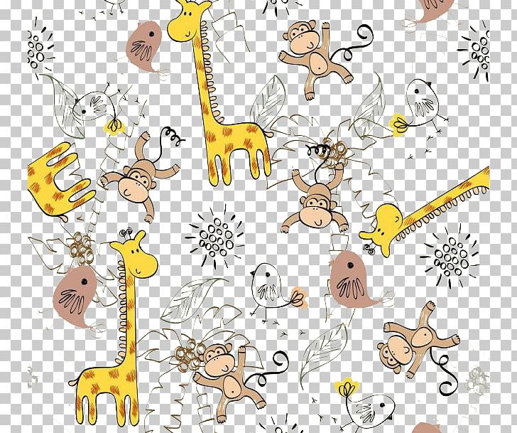 Giraffe Bird Drawing Cartoon PNG, Clipart, Animal Figure, Animals, Area, Art, Border Free PNG Download