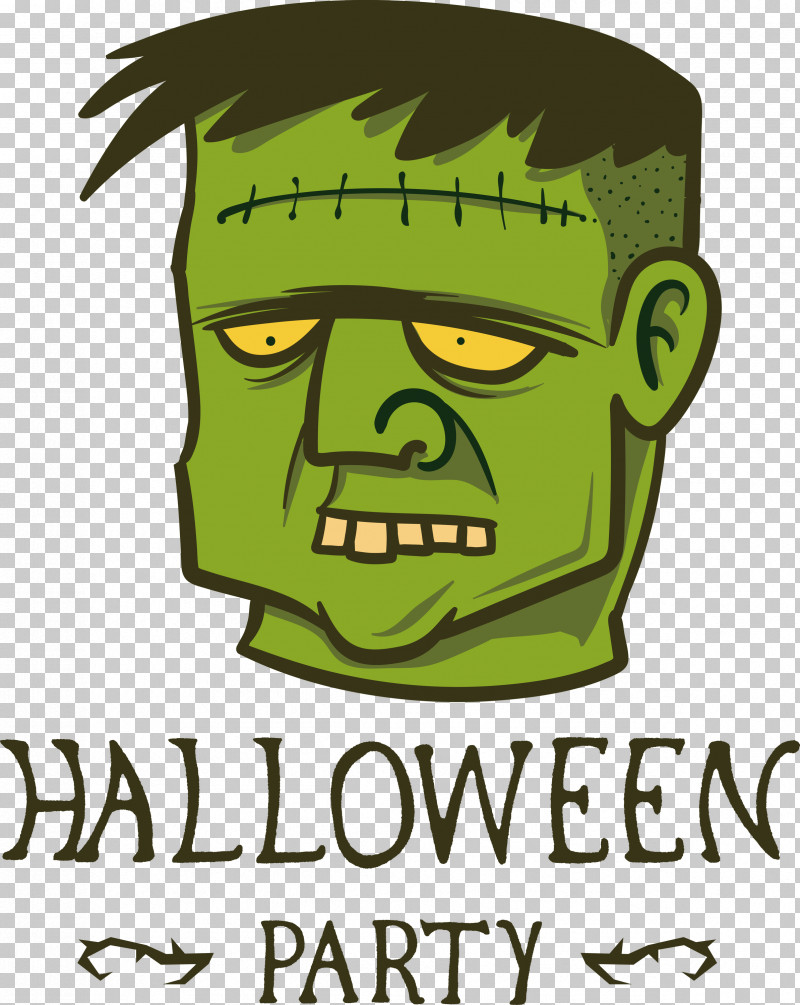 Halloween Party PNG, Clipart, Biology, Cartoon, Green, Halloween Party, Logo Free PNG Download