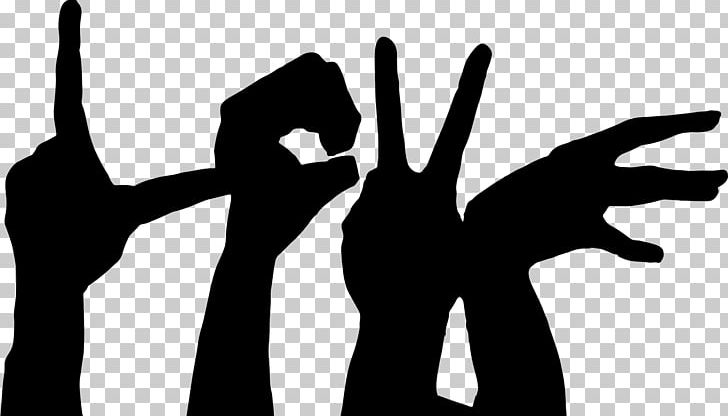 Silhouette Sign Language PNG, Clipart, Animals, Arm, Black And White, Communication, Emotion Free PNG Download