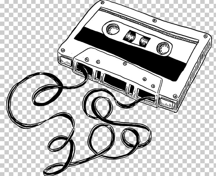 Compact Cassette Drawing Mixtape PNG, Clipart, Art, Automotive Exterior, Auto Part, Black And White, Compact Cassette Free PNG Download