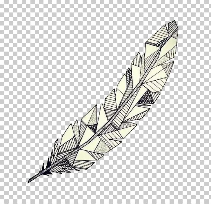 Drawing Feather Geometry Watercolor Painting Sketch PNG, Clipart, Angle, Animals, Art, Black And White, Blocks Free PNG Download