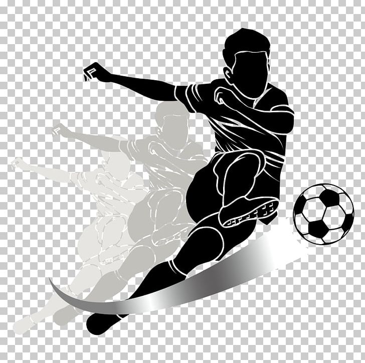 Football Player Kick Sport PNG, Clipart, Ball, Black And White, Computer Wallpaper, European Cup, Fire Football Free PNG Download