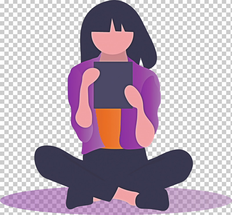 Reading Girl PNG, Clipart, Kneeling, Meditation, Physical Fitness, Purple, Reading Girl Free PNG Download