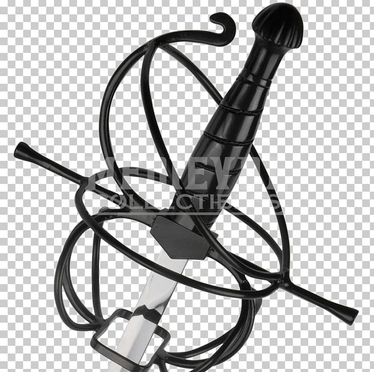 Hilt Rapier Blade Microphone Sword PNG, Clipart, Audio, Black, Black And White, Blade, Electrical Connector Free PNG Download