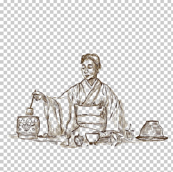 Tea Illustration PNG, Clipart, Art, Artwork, Black And White, Fictional Character, Green Tea Free PNG Download