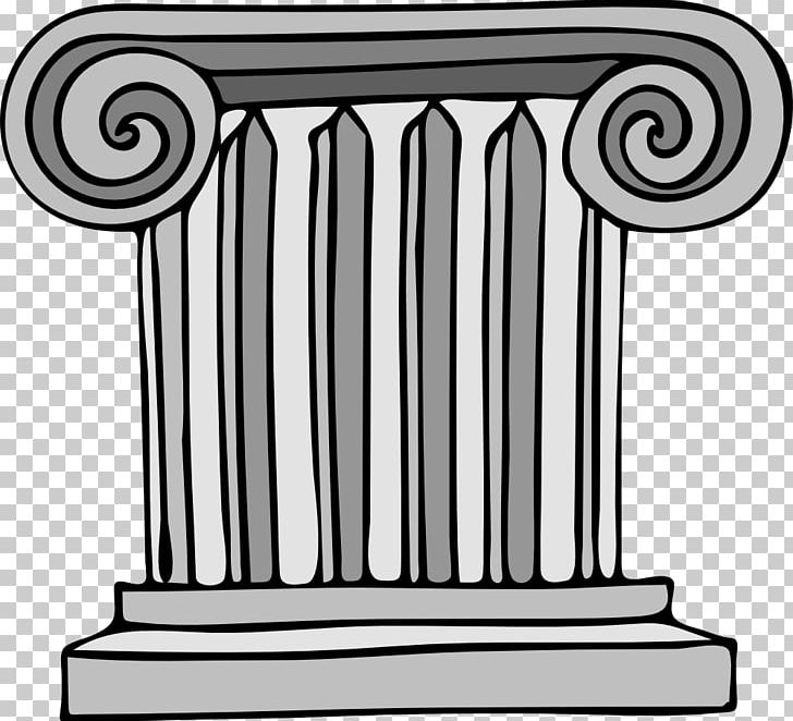Column Ionic Order Cartoon PNG, Clipart, Ancient Greek Architecture, Ancient Greek Temple, Architecture, Area, Black And White Free PNG Download
