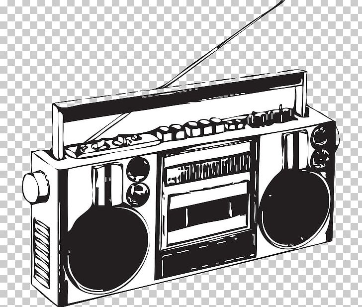 Boombox Compact Cassette PNG, Clipart, Art, Black And White, Boombox, Cassette Deck, Compact Cassette Free PNG Download