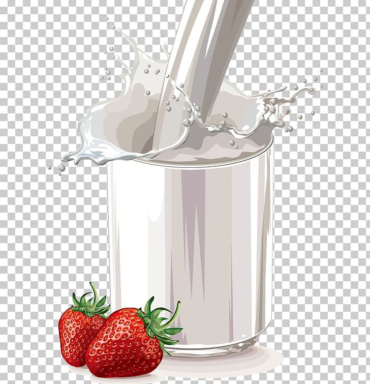 Flavored Milk Strawberry Illustration PNG, Clipart, Adobe Illustrator, Aedmaasikas, Coconut Milk, Cows Milk, Cup Free PNG Download