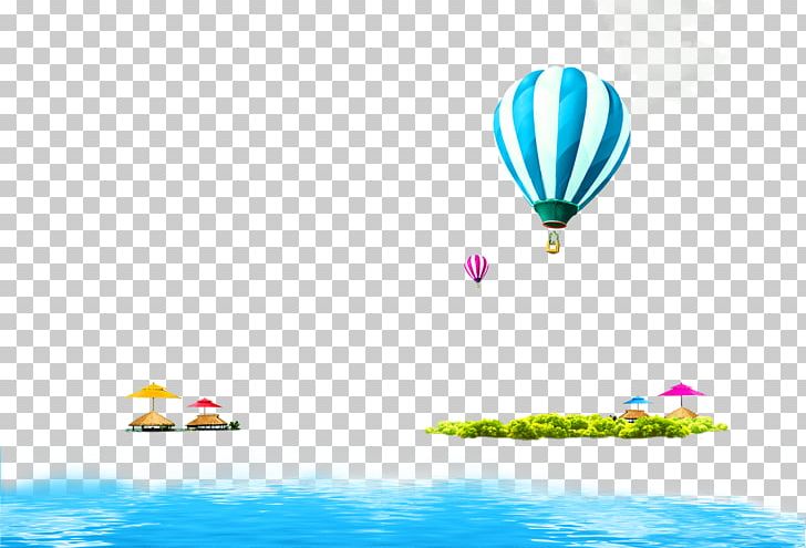 Blue Fresh Hot Air Balloon Ocean Border Texture PNG, Clipart, Air, Air Balloon, Balloon, Balloon Cartoon, Beach Free PNG Download