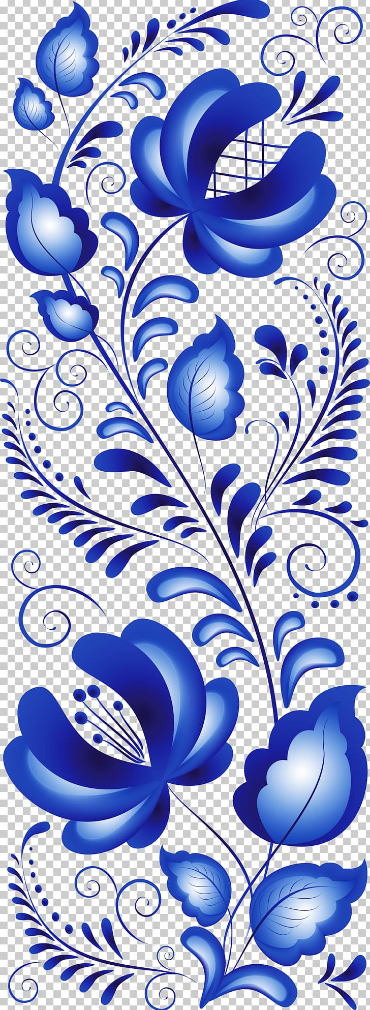 Ornament Gzhel Flower PNG, Clipart, Art, Artwork, Black And White, Blue, Blue Floral Free PNG Download