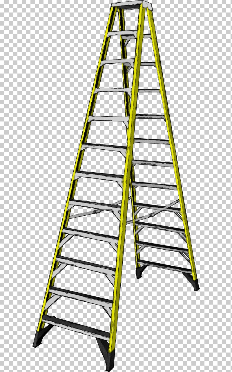 Ladder Yellow Line Stairs Tool PNG, Clipart, Ladder, Line, Paint, Stairs, Tool Free PNG Download