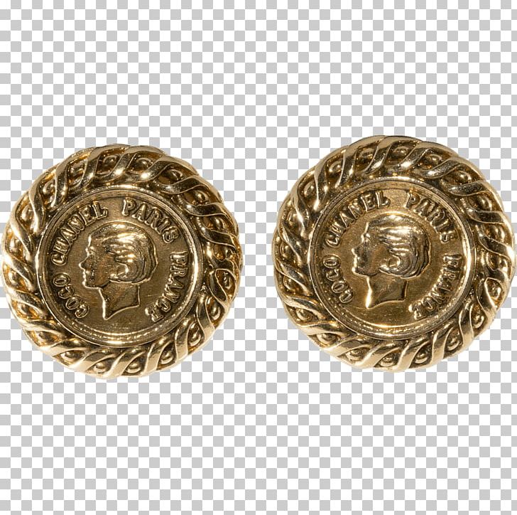 Earring Chanel Jewellery Gold PNG, Clipart, Antique, Brands, Brass, Button, Chanel Free PNG Download