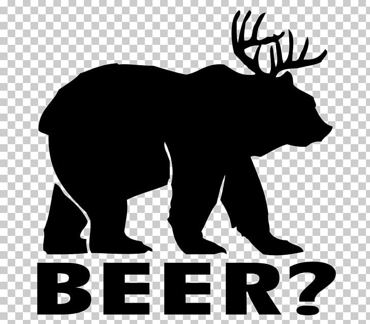 Bear Deer Decal Sticker Beer PNG, Clipart, Animals, Antler, Bear, Beer, Black And White Free PNG Download