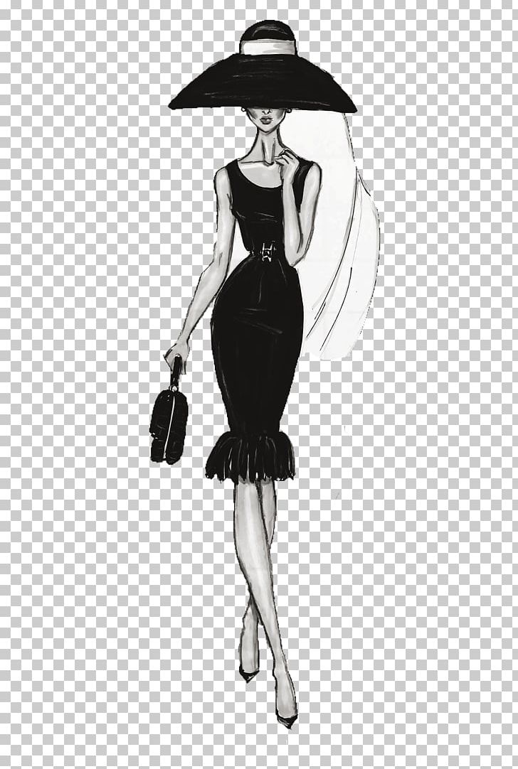 Fashion Illustration Drawing Female PNG, Clipart, Art, Audrey Hepburn, Black, Black And White, Brands Free PNG Download