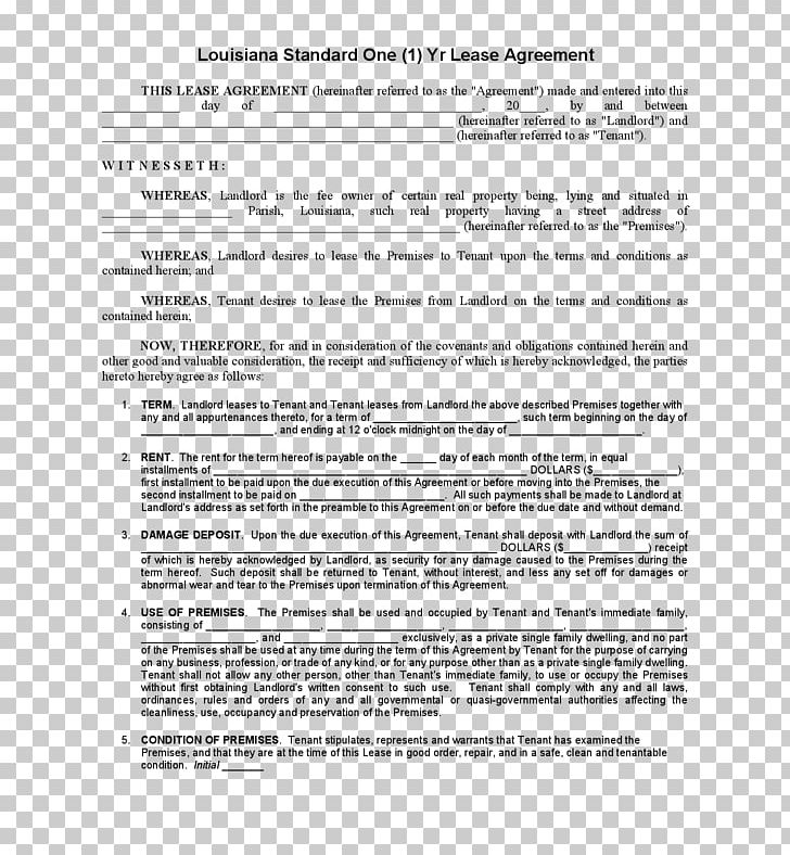 Rental Agreement Document Lease Renting Contract PNG, Clipart, Area, Bill Of Sale, Black And White, Contract, Deposit Free PNG Download