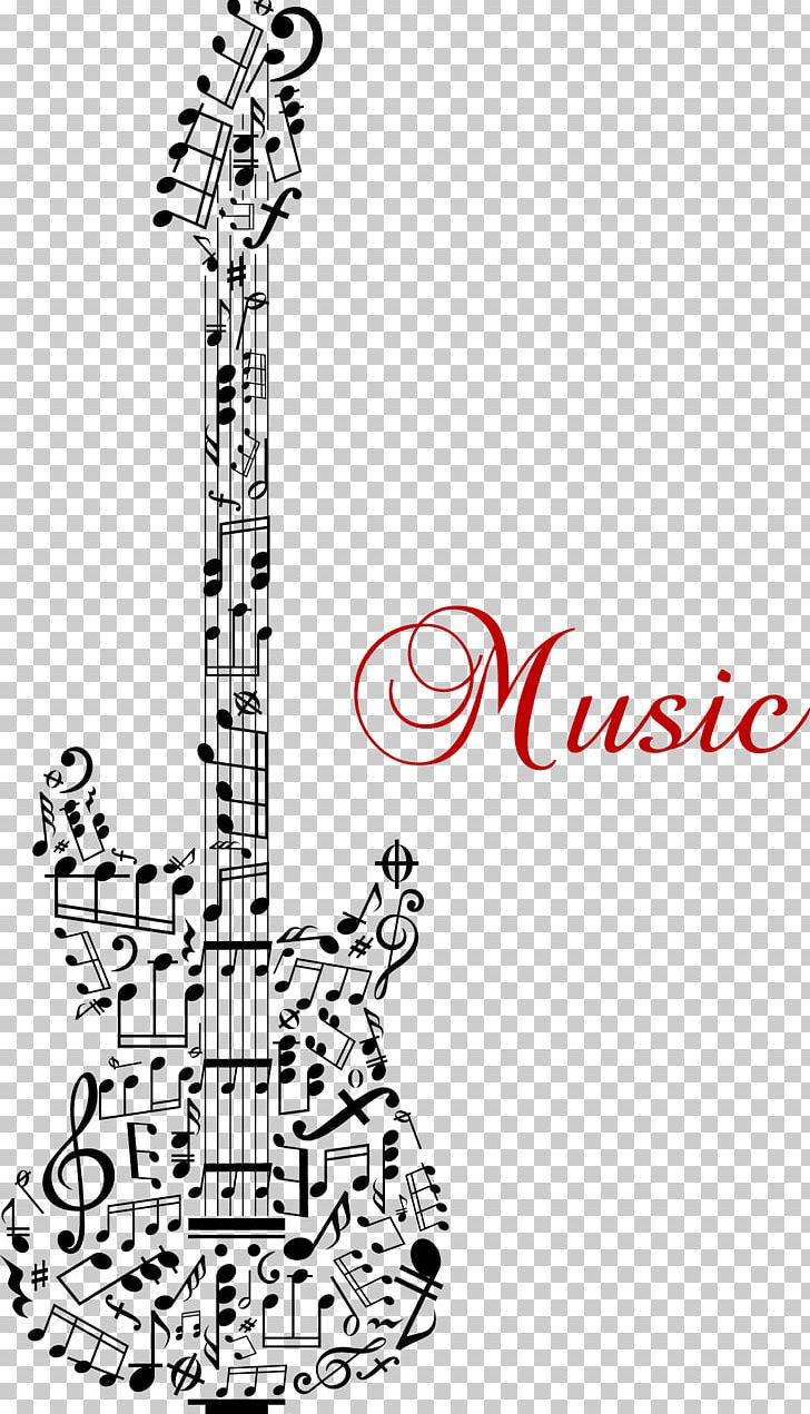 Guitar Musical Note Stock Illustration PNG, Clipart, Area, Cartoon, Guitar Accessory, Letters Of The Alphabet, Monochrome Free PNG Download