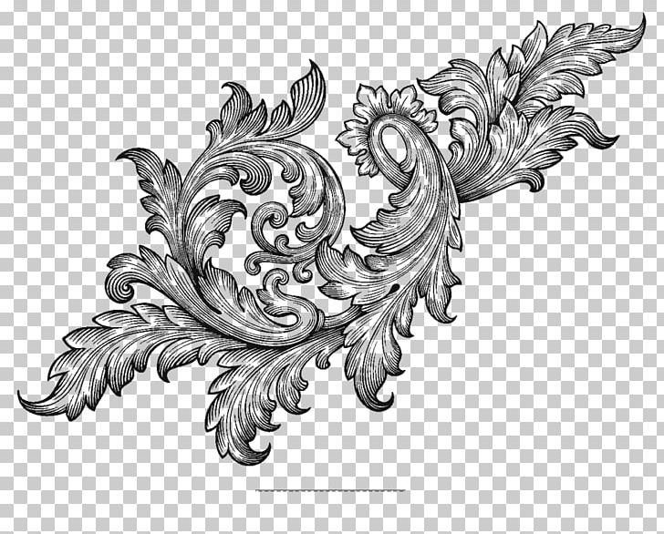 Baroque Ornament Scroll Acanthus PNG, Clipart, Acanthus, Art, Artwork, Baroque, Black And White Free PNG Download