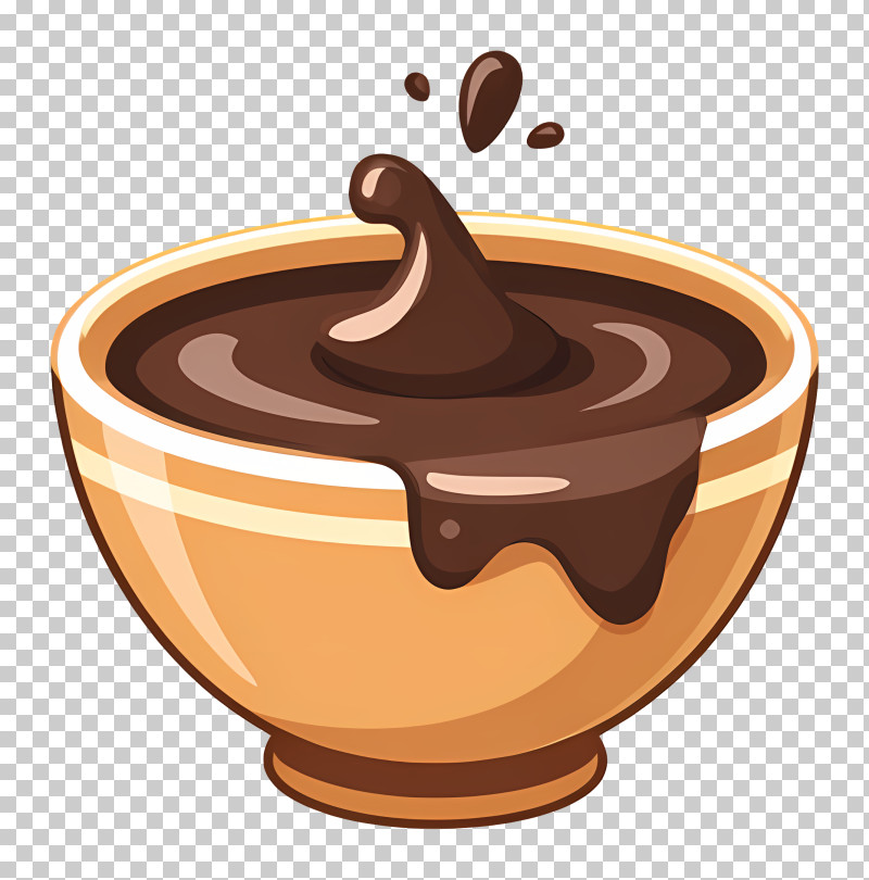 Chocolate Pudding Icon - Bowl Of Chocolate With Splash PNG