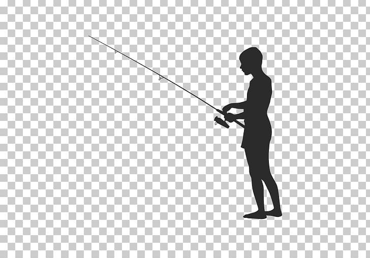 Fishing Rods Silhouette Fisherman Fish Hook PNG, Clipart, Angle