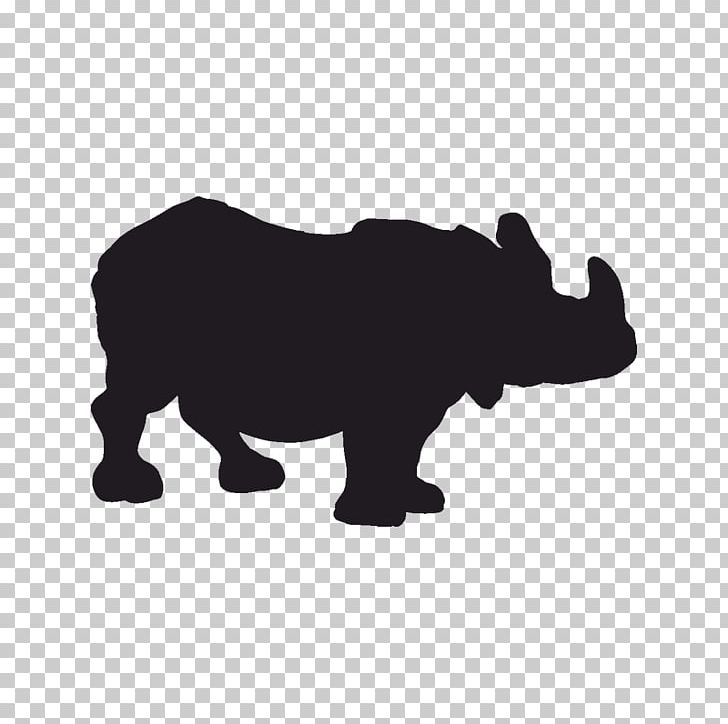 Rhinoceros Silhouette PNG, Clipart, Animals, Black, Black And White, Canidae, Carnivoran Free PNG Download