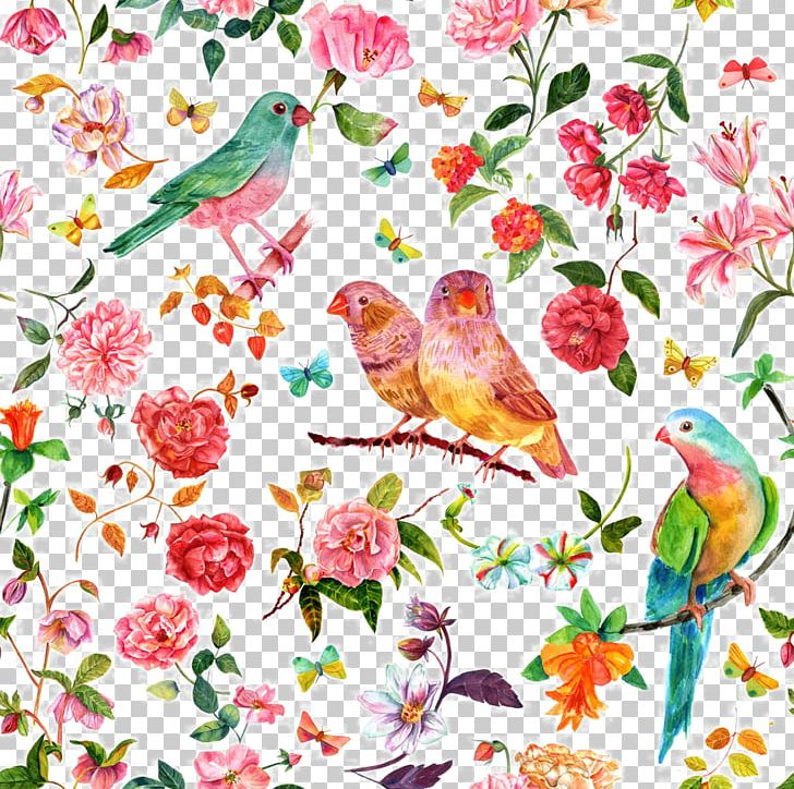 Watercolour Flowers Watercolor Painting Drawing PNG, Clipart, Background Pattern, Bird, Branch, Fauna, Flower Free PNG Download