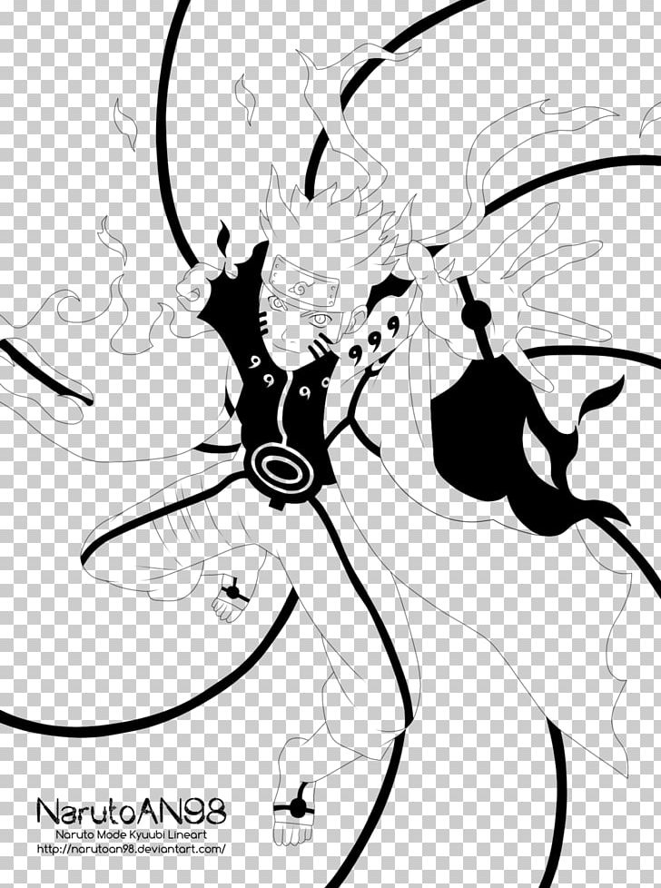 Black And White Naruto Uzumaki Line Art Drawing Kurama PNG, Clipart, Art, Artwork, Black, Black And White, Cartoon Free PNG Download