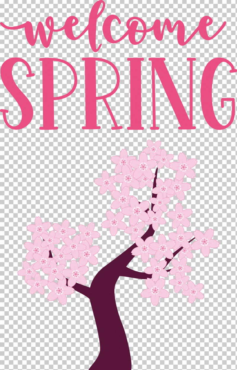 Welcome Spring Spring PNG, Clipart, Branching, Cherry, Cherry Blossom, Floral Design, Flower Free PNG Download