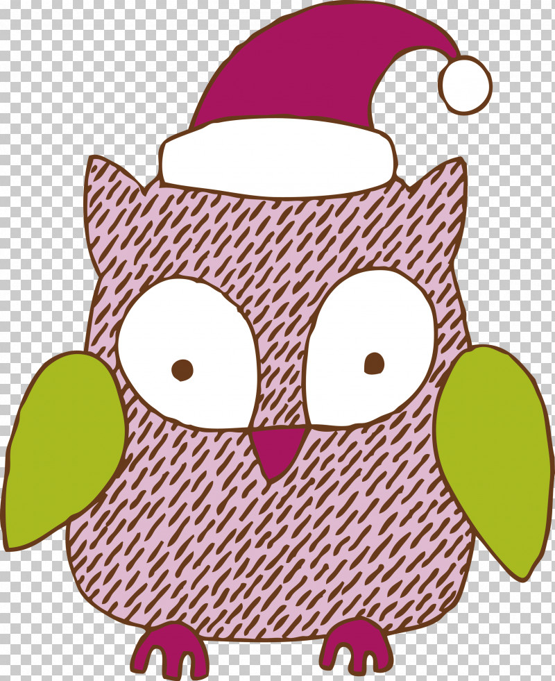 Owl Pink Green Cartoon Bird Of Prey PNG, Clipart, Bird, Bird Of Prey, Cartoon, Cartoon Owl, Christmas Animal Free PNG Download