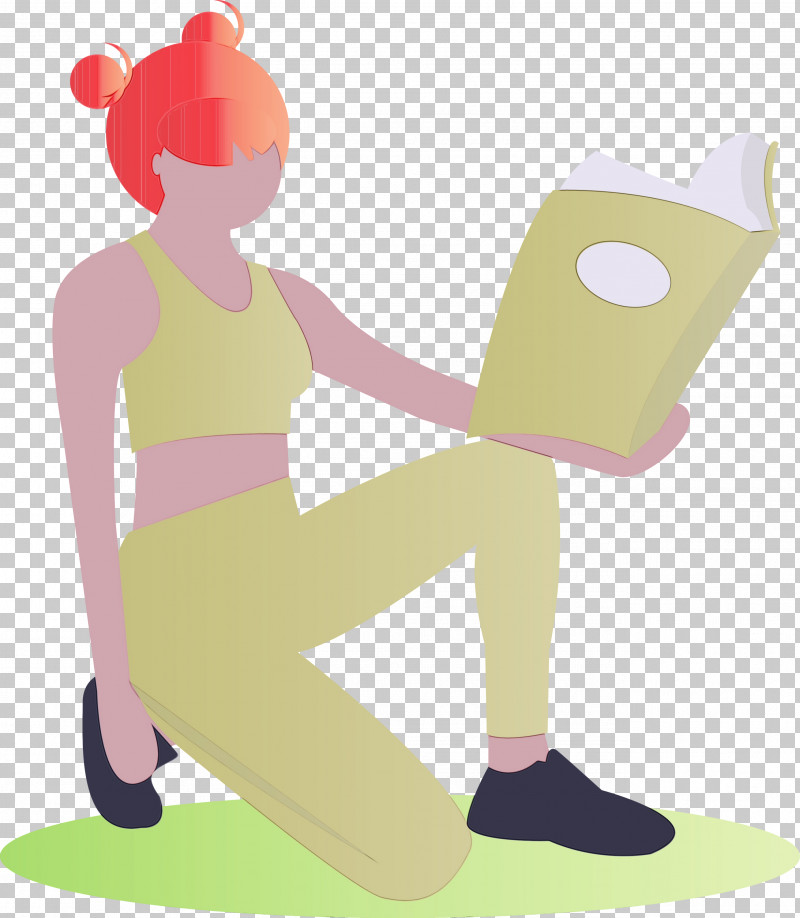 Cartoon Sitting PNG, Clipart, Cartoon, Fashion, Girl, Paint, Reading Book Free PNG Download
