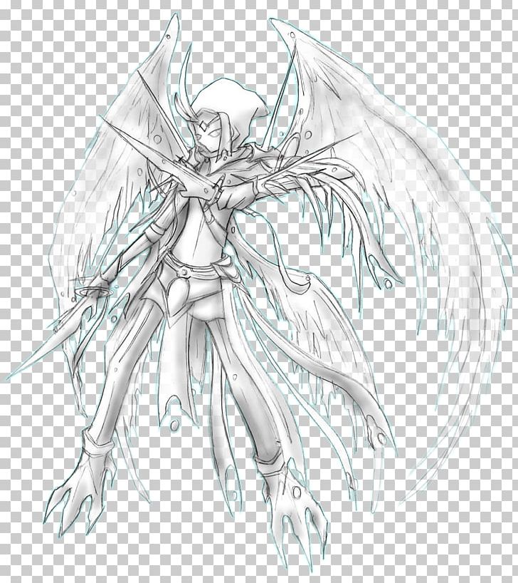 Costume Design Legendary Creature Line Art White Sketch PNG, Clipart, Anime, Artwork, Black And White, Celestial Being, Costume Free PNG Download