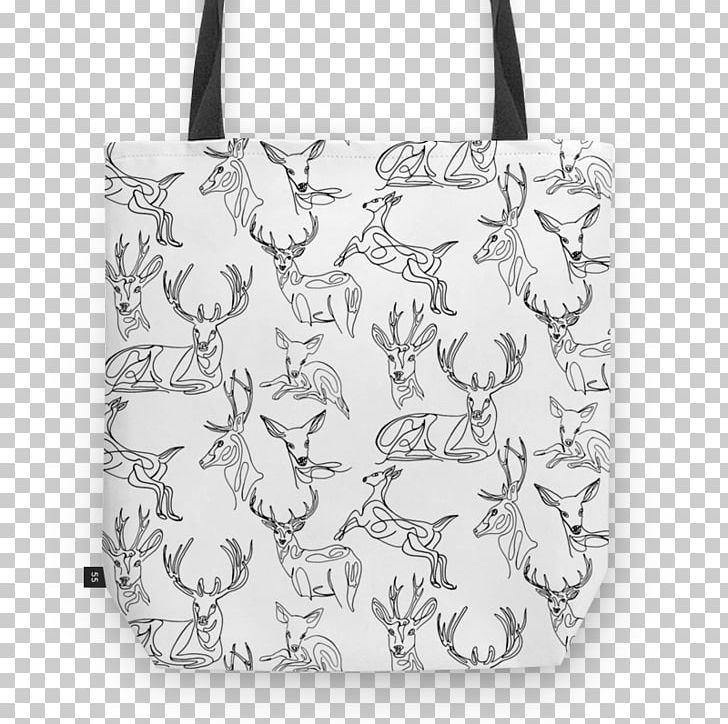 Tote Bag Handbag Deer PNG, Clipart, Bag, Black And White, Deer, Deer Rosette, Fashion Accessory Free PNG Download