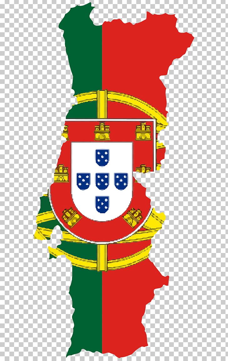 Portugal Map on a World Map with Flag and Map Pointer. Vector