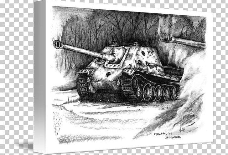 Tank Destroyer Drawing Second World War Jagdpanther PNG, Clipart, Artwork, Black And White, Combat Vehicle, Drawing, German Tank Free PNG Download