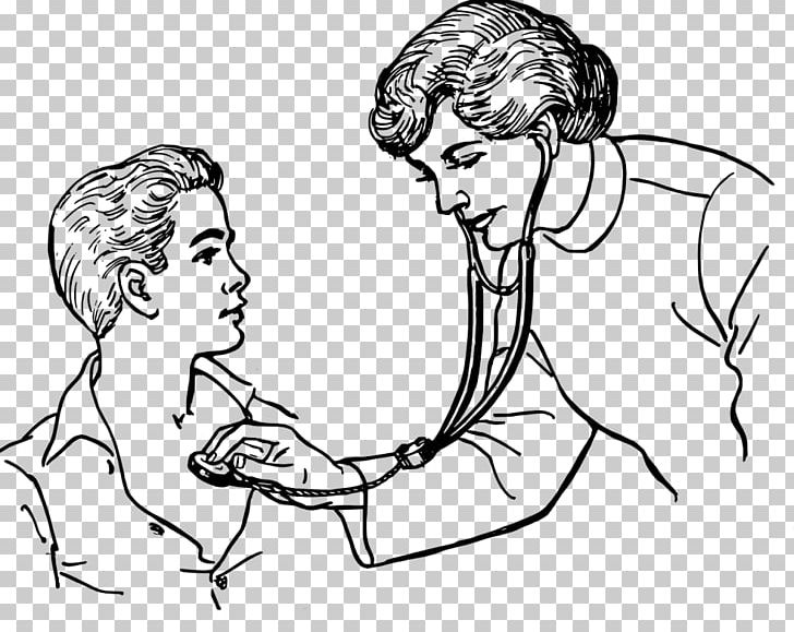Physician Line Art Drawing PNG, Clipart, Arm, Black, Child, Comics, Conversation Free PNG Download