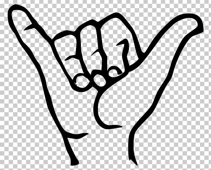 Shaka Sign Hawaii Sign Language Symbol Aloha PNG, Clipart, American Sign Language, Area, Artwork, Black, Black And White Free PNG Download