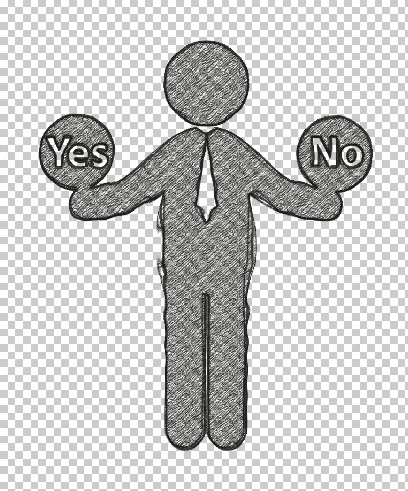 People Icon Human Pictos Icon Man With Two Options To Choose Between Yes Or No Icon PNG, Clipart, Behavior, Black, Black And White, Cartoon, Hm Free PNG Download