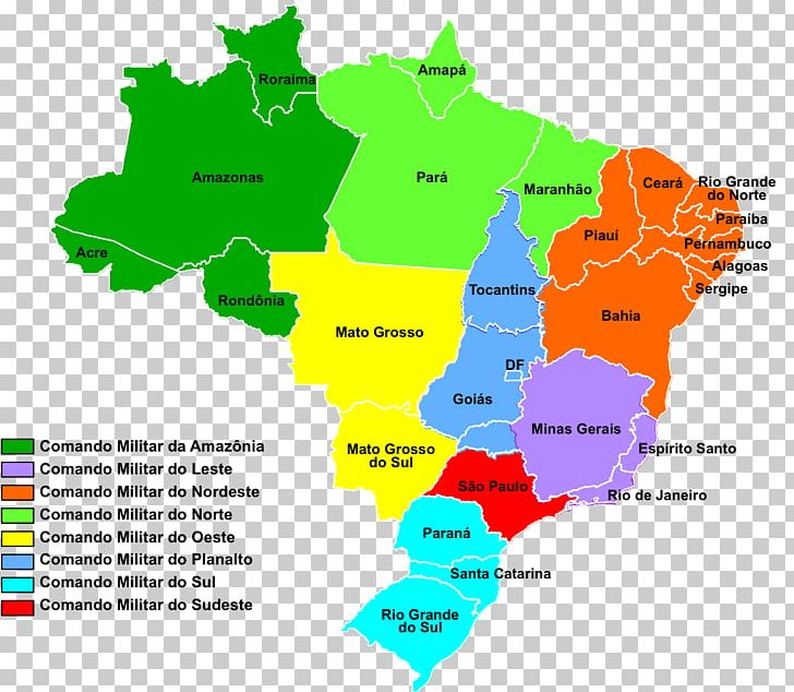 Map Of Brazil With North West Region Province Clipping Shape Photo